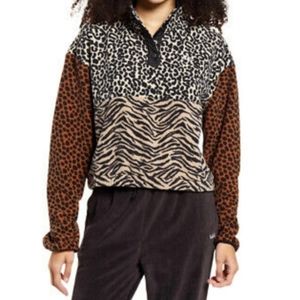 Vans women's animal print quarter snap sweatshirt